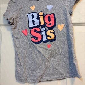 Carter's Gray 'Big Sis' T-Shirt with Colorful Hearts